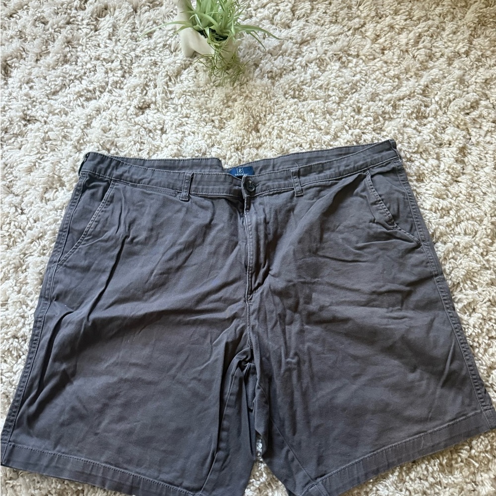 George Men's Charcoal Flat Front Shorts - Picture 3 of 5